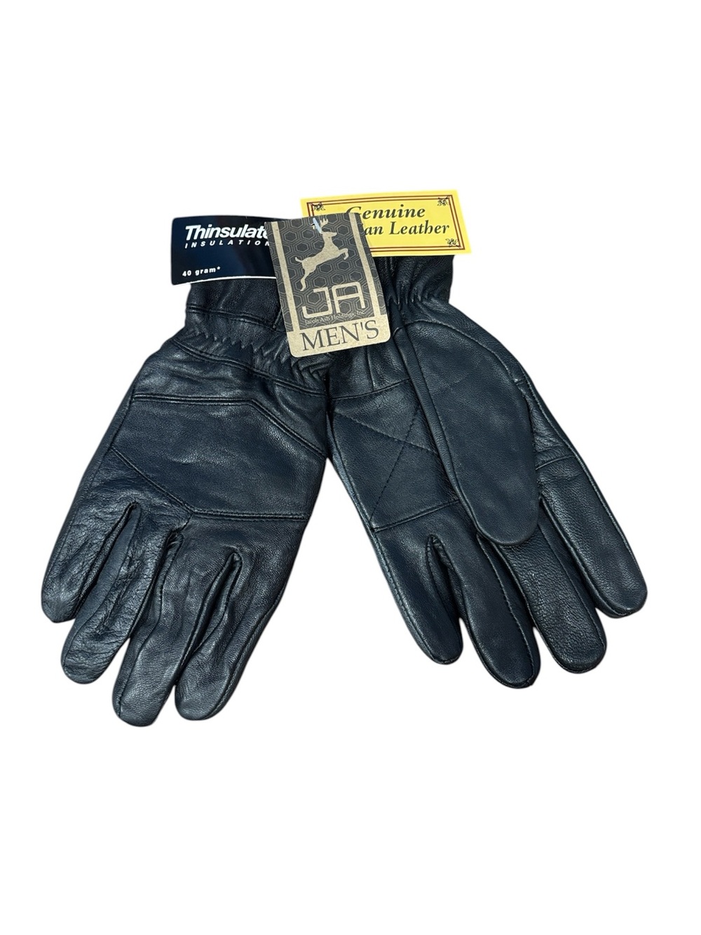 3M Thinsulate Jacob Ash Men's Black Genuine Leather Gloves NWT Size X-Large